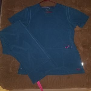 Blue smitten scrub set